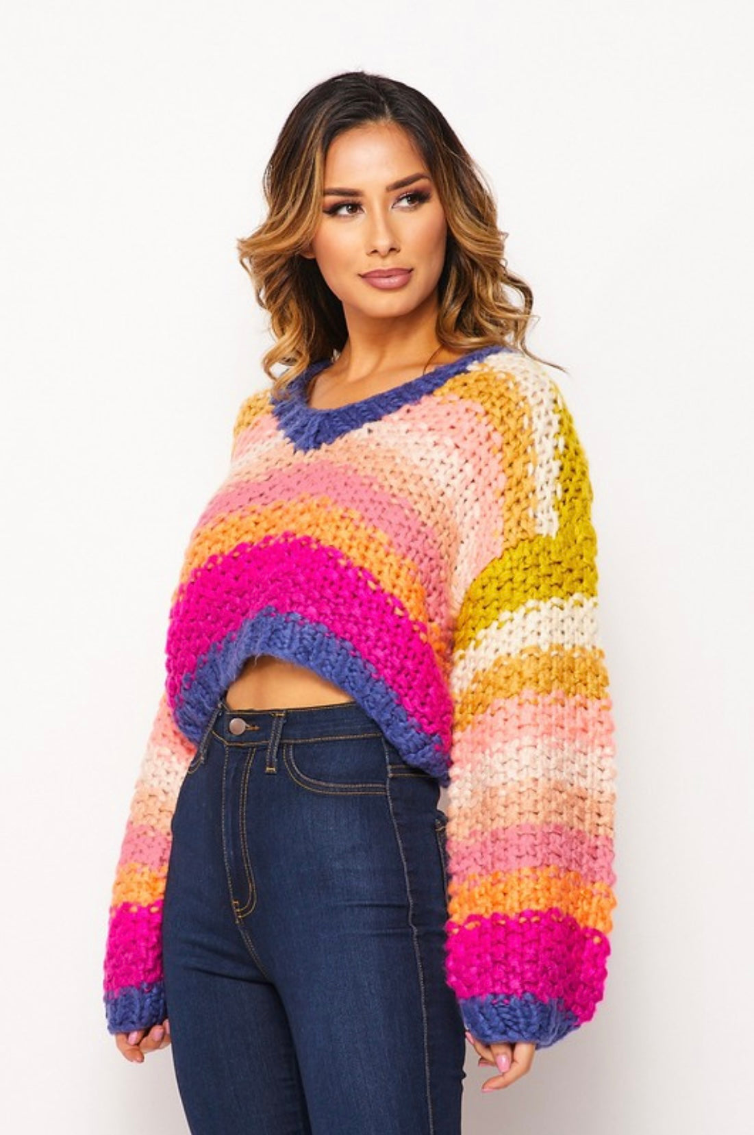 Sunshine Cropped Knit Sweater